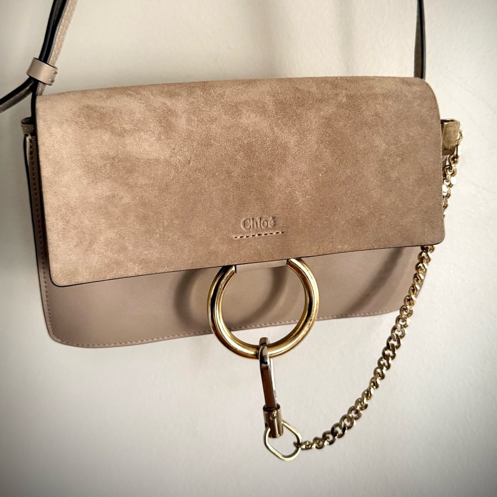 AUTHENTIC Chloé Faye Suede Calfskin leather handbag